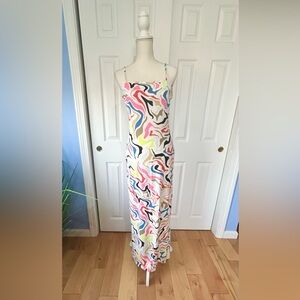 Marble print midi cami dress